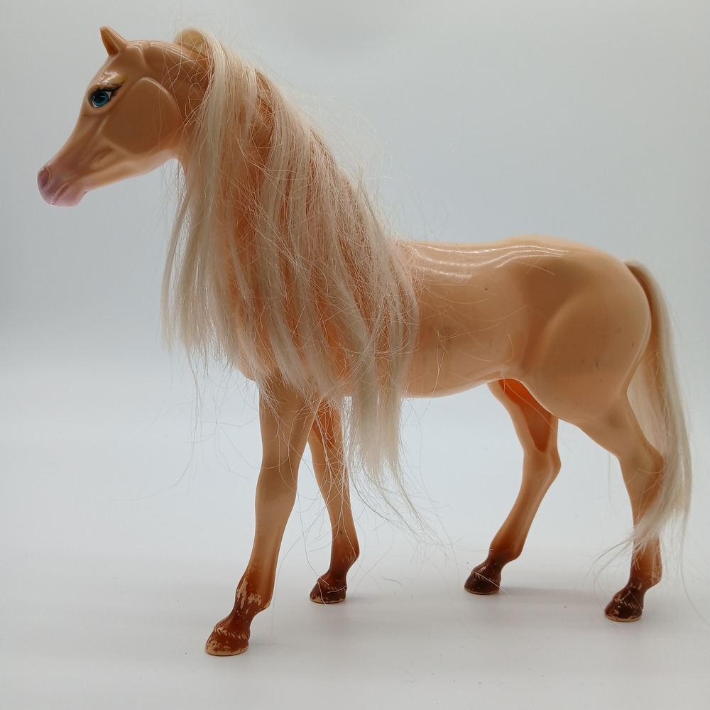 Mattel Barbie Horse Toy Kids OS Tan Palomino Blonde Mane Vintage 1990s Styling